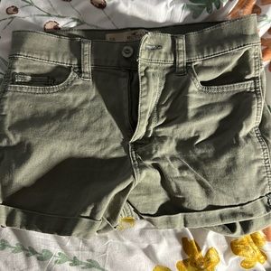 Hollister green jean shorts